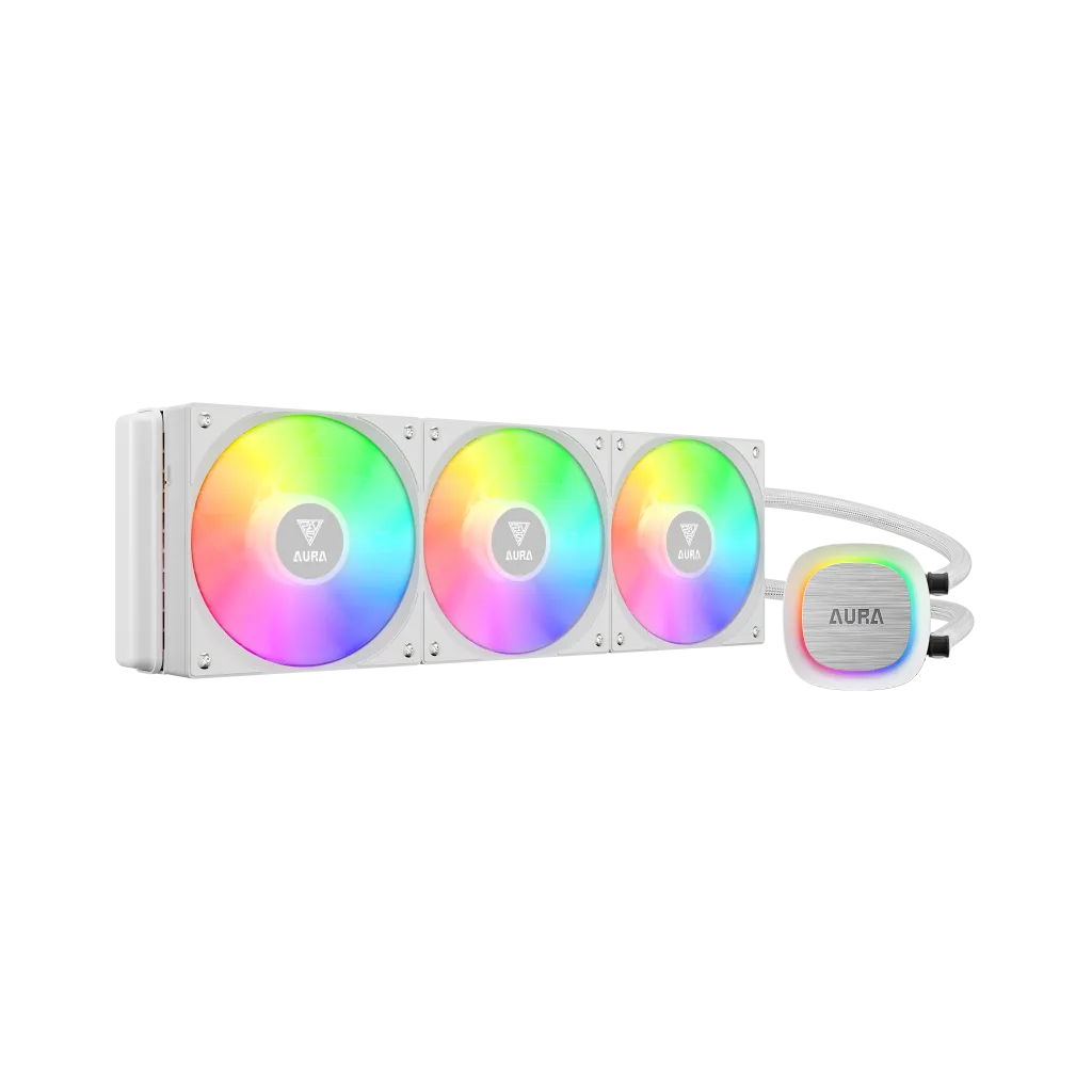 GAMDIAS AURA GL360 V2 WH, White Edition, 360mm, RGB, 3 Fanlı, CPU Sıvı Soğutma