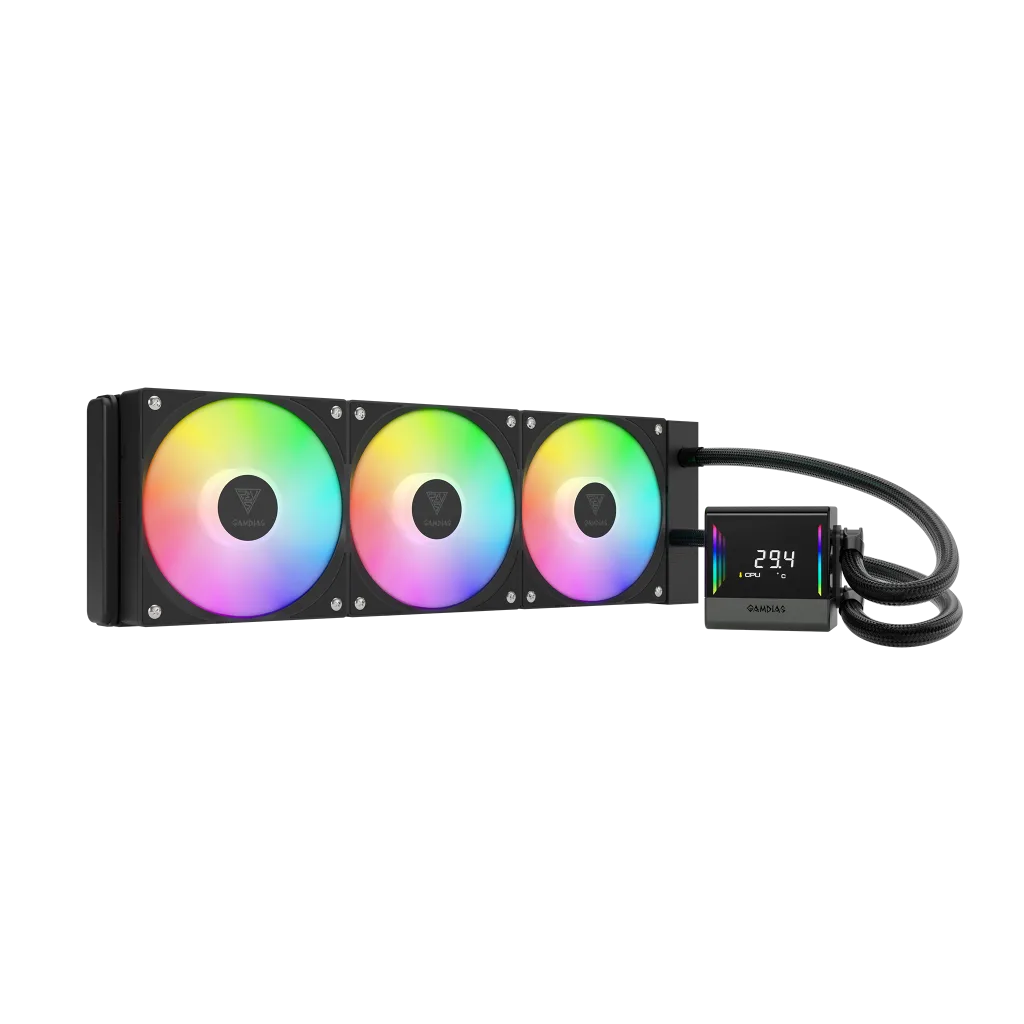 GAMDIAS CHIONE E4-360, 360mm, ARGB, 3 Fanlı, Dijital Ekran, CPU Sıvı Soğutma