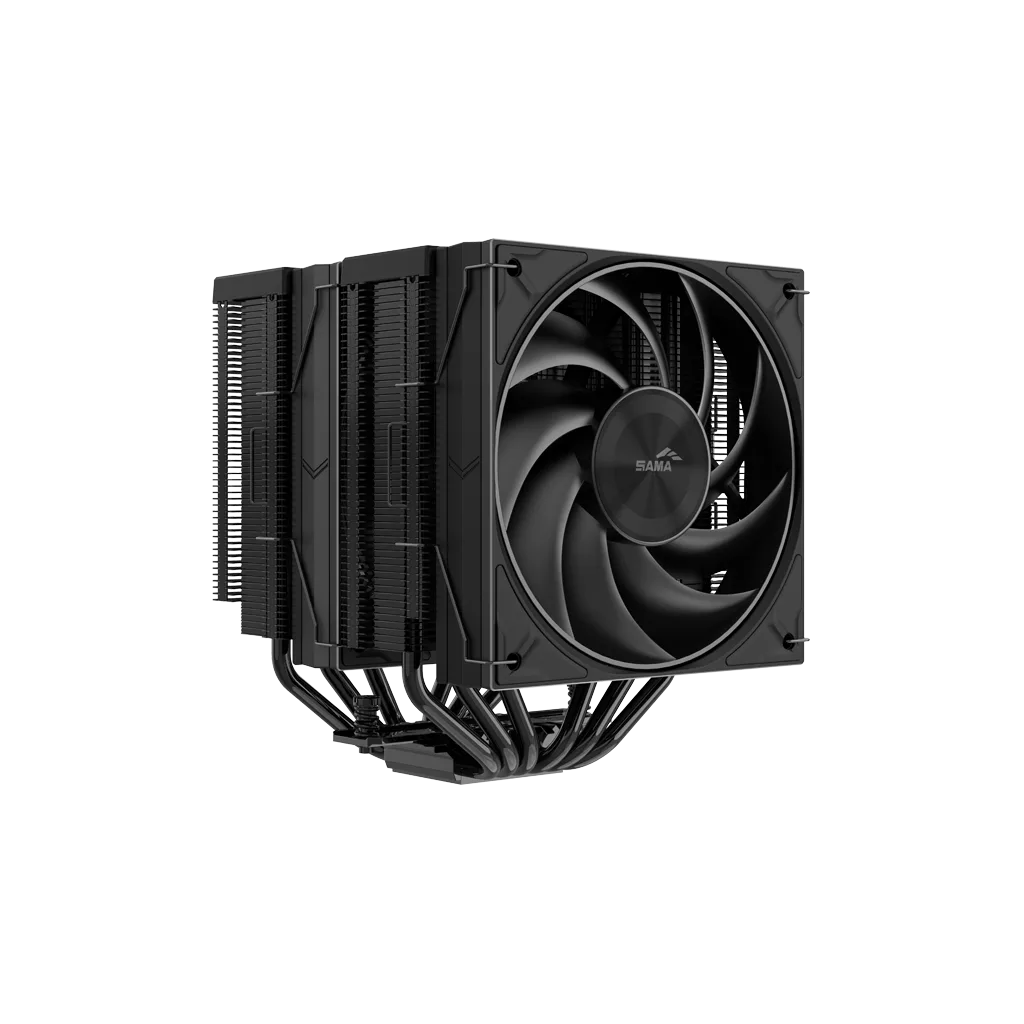 SAMA A60B, Black, 2x120mm MONO Fan, Kule Tipi Hava Soğutma, 6 adet Gelişmiş Siyah Kaplamalı Bakır Isı Borusu, CPU Fan (AMD ve INTEL Tüm işlemciler ile uyumlu)