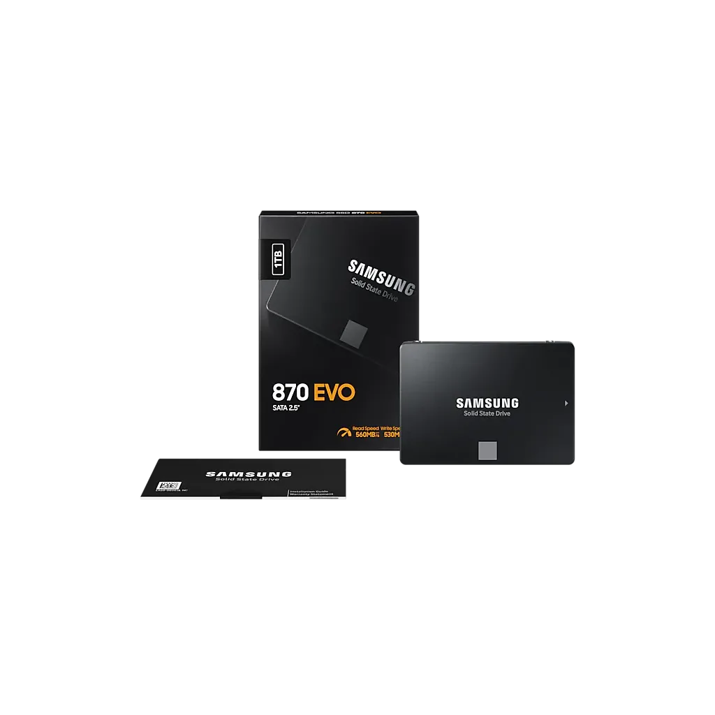 SAMSUNG MZ-77E1T0BW 870 EVO 1TB 560/530, 2,5" SATA SSD (Türkiye Distribütörü Garantili)