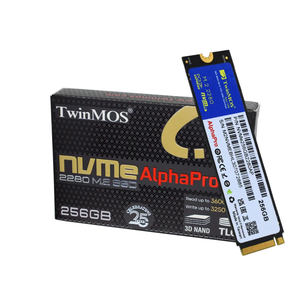 TwinMOS NVMe256GB2280AP, AlphaPro, 256GB, 3600-3250Mb/s, Gen3, NVMe PCIe M.2 2280, SSD, TLC, 3DNAND