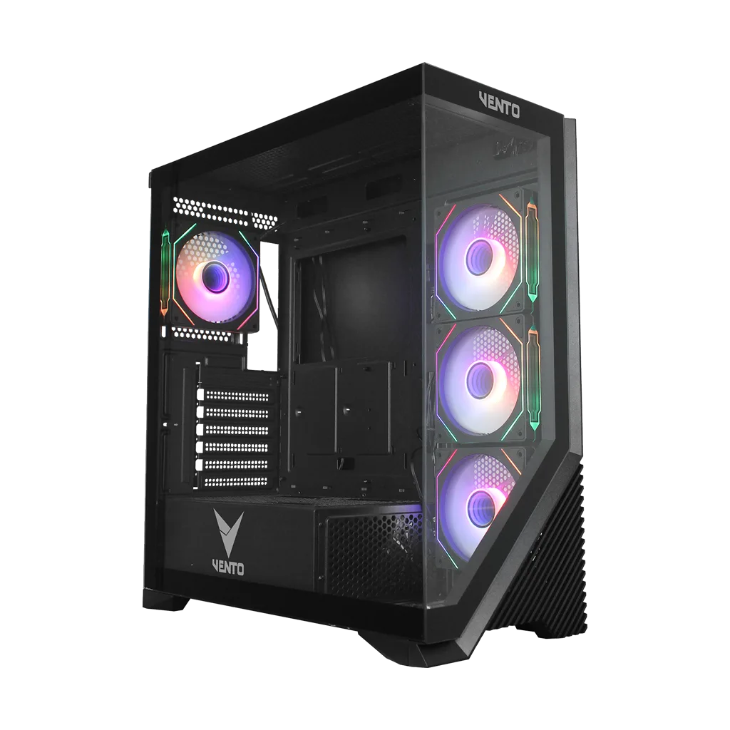 VENTO VG4202FLA ATX Tower, 850W 80+ Siyah, Temperli Cam, RGB, Mesh, ATX GAMING KASA