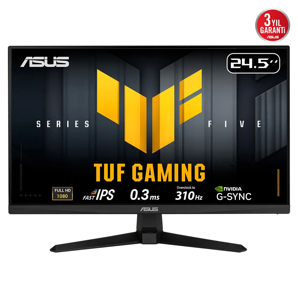 ASUS TUF GAMING VG259QMR5A 24,5" 0.3ms, 310Hz, Full HD, DP, 2xHDMI, Hoparlör, Fast IPS LED, ELMB Sync Premium, GAMING Mo