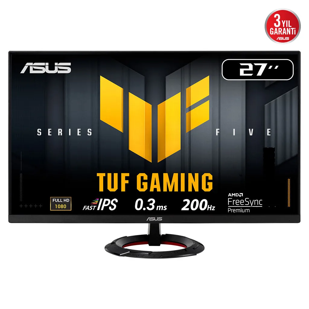 ASUS TUF GAMING VG279Q5R 27" 0.3ms, 200Hz, Full HD, DP, 2xHDMI, Hoparlör, Fast IPS LED, ELMB Sync Premium, GAMING Monitö