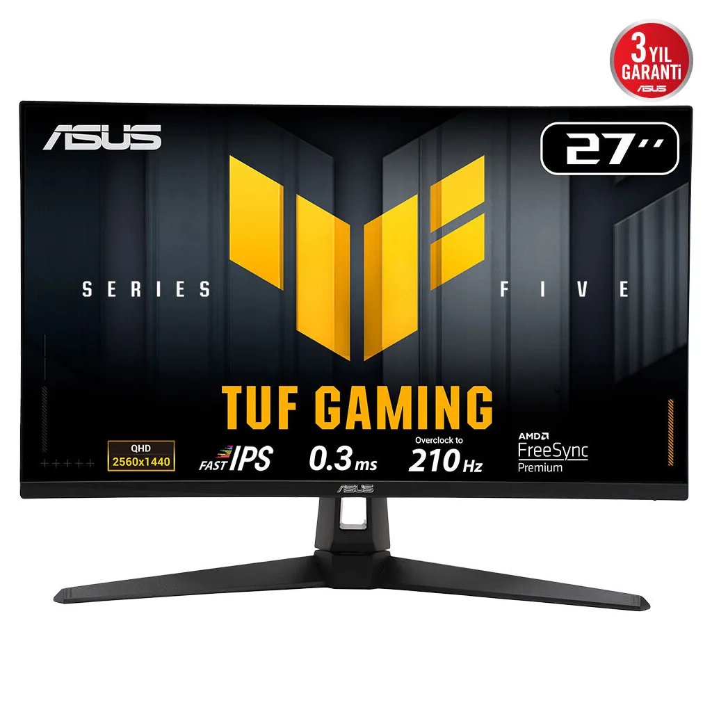 ASUS TUF GAMING VG27AQ5A 27" 0.3ms, 210Hz, QHD, DP, 2xHDMI, USB, Hoparlör, Fast IPS LED, ELMB Sync Premium, GAMING Monit