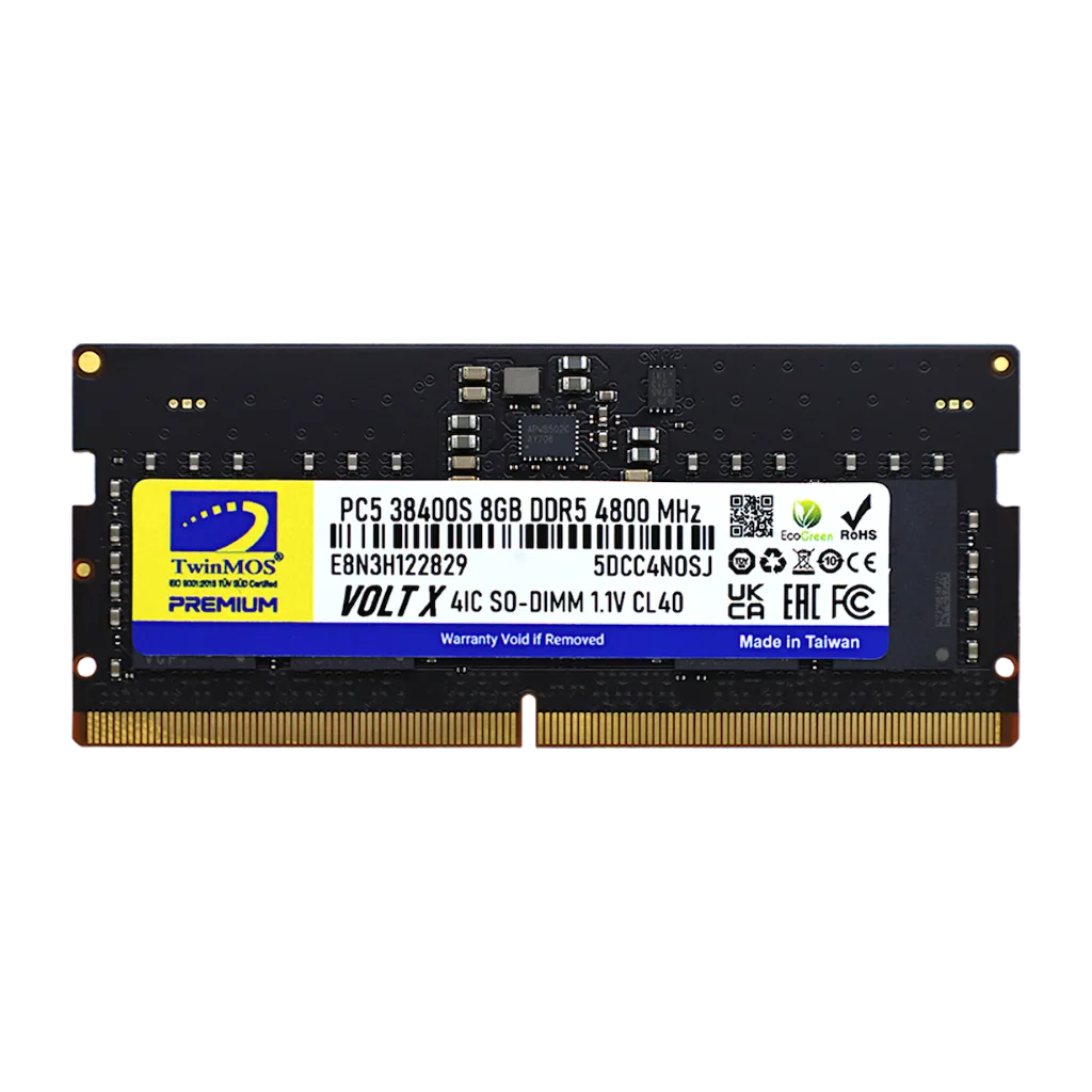 TwinMOS TMD58GB4800S40, 8GB, DDR5, 4800MHz, CL40, 1.1V Notebook Ram