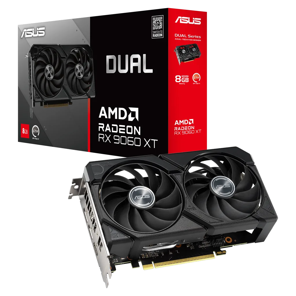 ASUS DUAL-RX9060XT-8G, 8Gb, 128Bit, GDDR6, 1xHDMI, 2xDP, GAMING Ekran Kartı