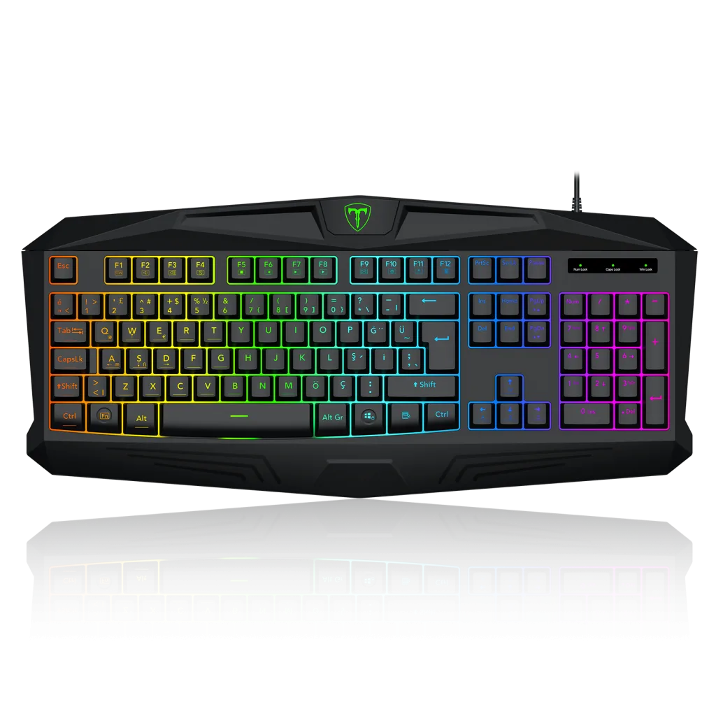 T-DAGGER TANKER, T-TGK106, USB Kablolu, Türkçe Q, Rainbow Backlight, Membran Tuşlar, 104 Tuşlu, Gaming Klavye