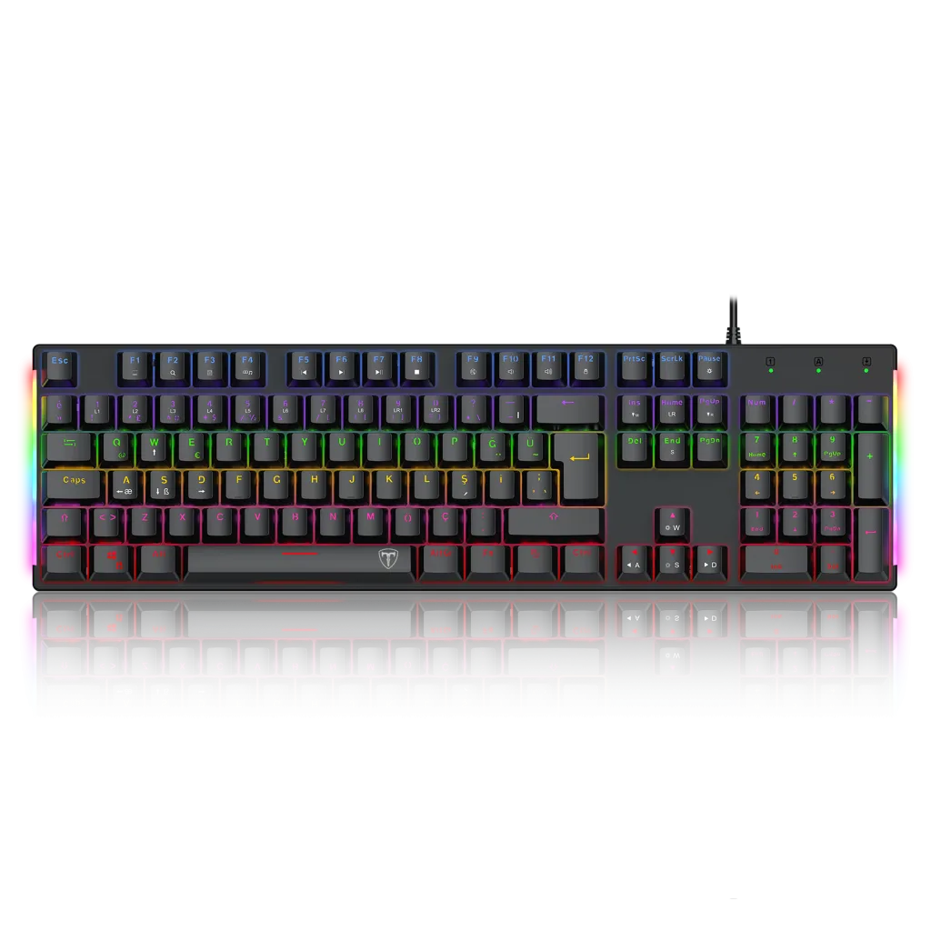 T-DAGGER NAXOS, T-TGK310-BL, USB Kablolu, Türkçe Q, Rainbow Backlight, Blue Mekanik Switch, 104 Tuşlu, Gaming Klavye