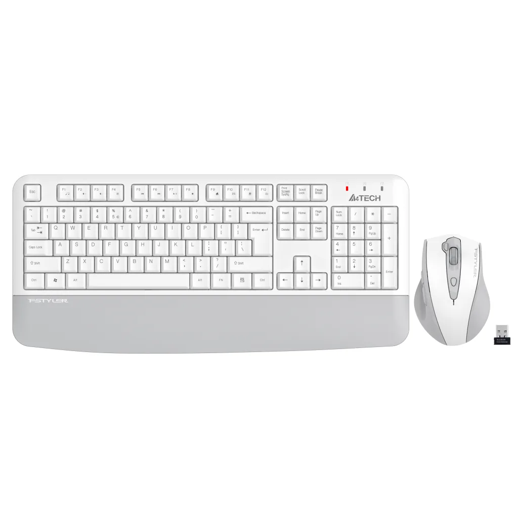 A4 TECH FG2500S PLUS, Beyaz, FSTYLER, 2.4Ghz Kablosuz, Türkçe Q, M.Medya Klavye Mouse Set
