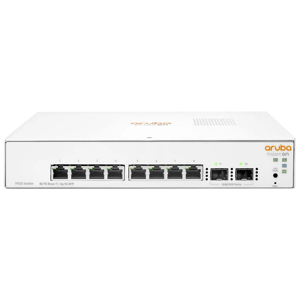 HP Aruba Instant On, JL680A, 1930-8G, 8Port, GigaBit, 2 Port Gigabit SFP, Yönetilebilir, Rack Mount Switch