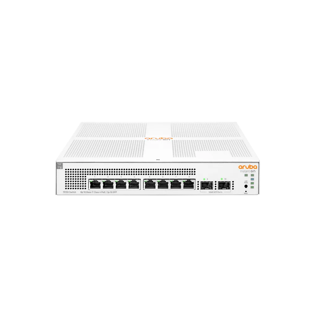 HP Aruba Instant On, JL681A, 1930-8G, 8Port, GigaBit, PoE 124W, 2 Port Gigabit SFP, Yönetilebilir, Rack Mount Switch