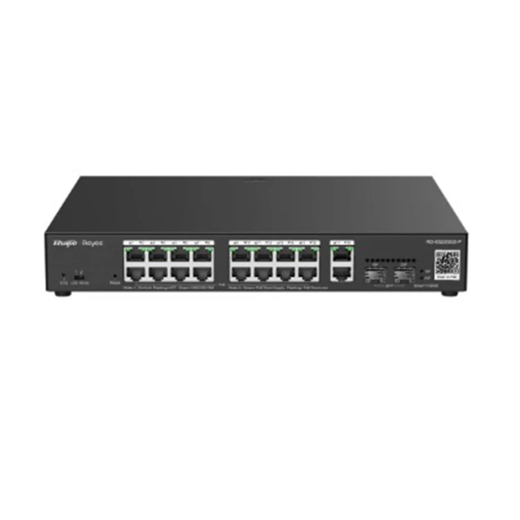 RUIJIE REYEE RG-ES220GS-LP 20Port, 16 Port Gigabit PoE, 130W, 2 Port Gİgabit Uplink, 2 Port SFP, Colud Yönetilebilir Swi