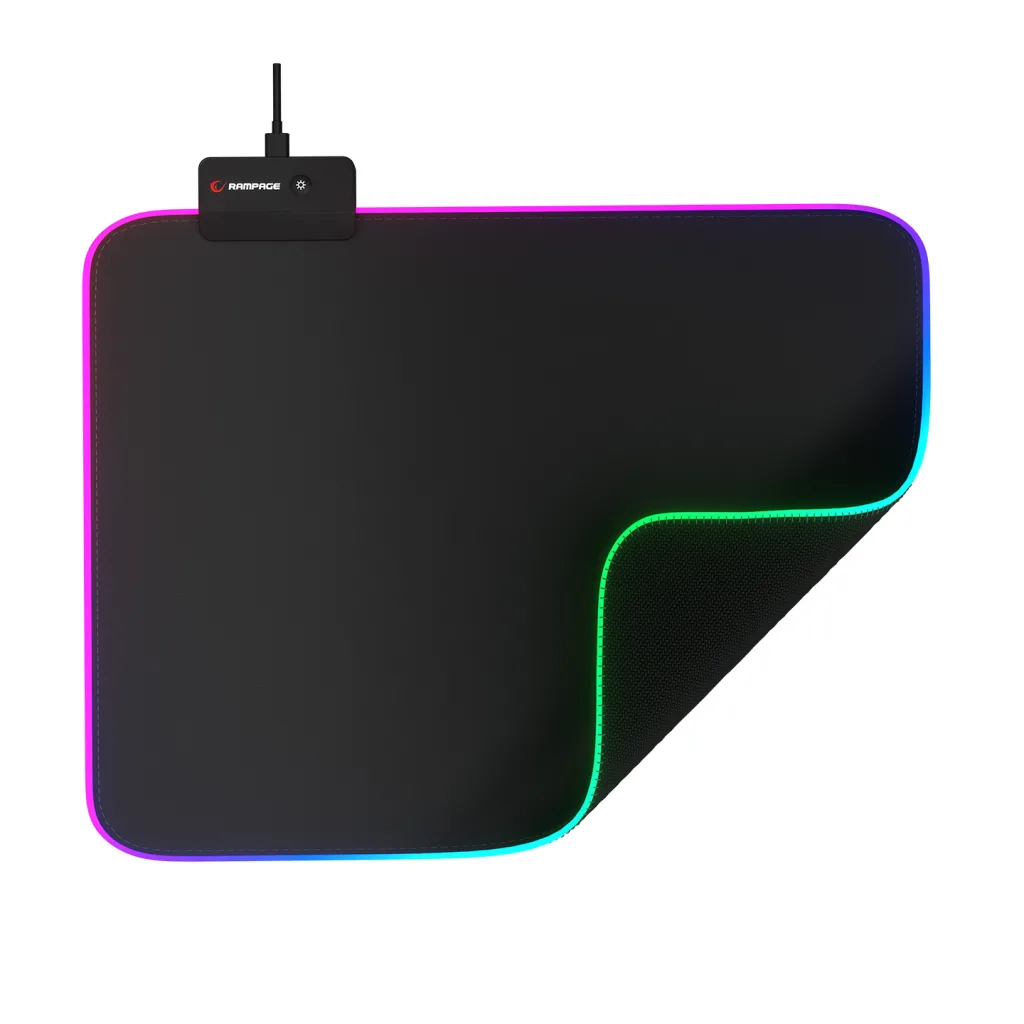 Rampage MP-23, BLITZ M RGB, 252x328x3mm, RGB Led, Gaming, MOUSE PAD (Siyah)