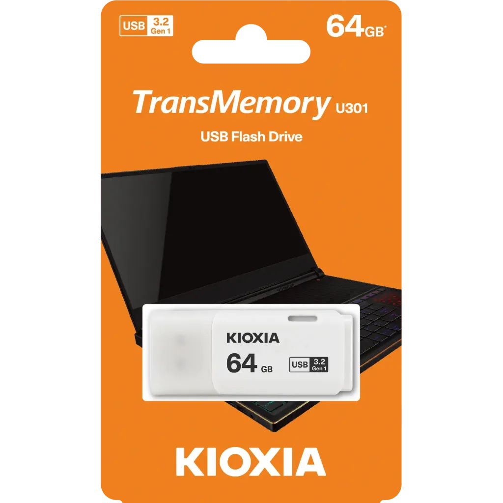 KIOXIA U301W 64GB USB 3.2 Gen1 TransMemory Flash Disk (Beyaz)