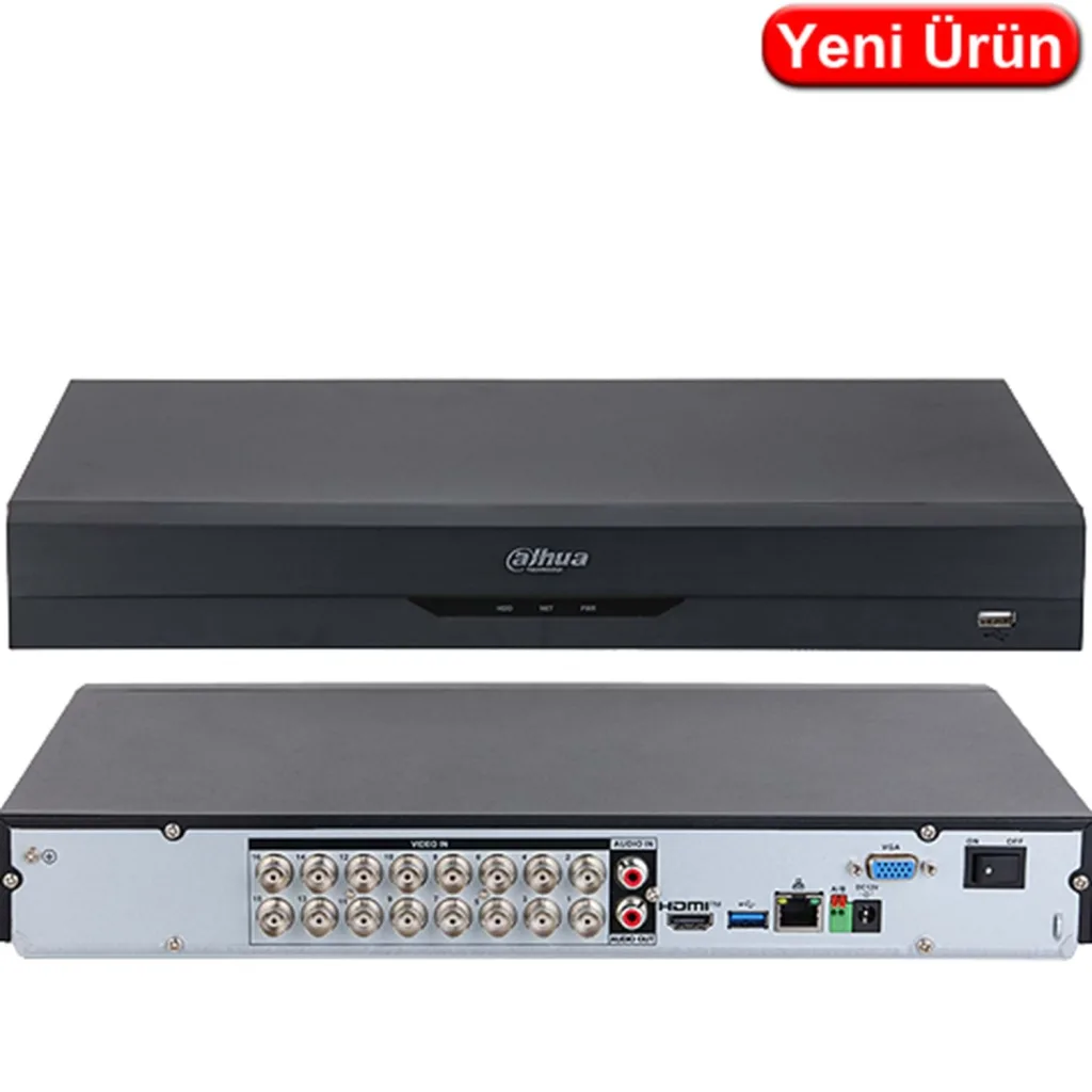 DAHUA XVR5216AN-5M-I3, 16 Kanal, 5Mpix H265+, 2 HDD, 5in1 DVR Cihazı