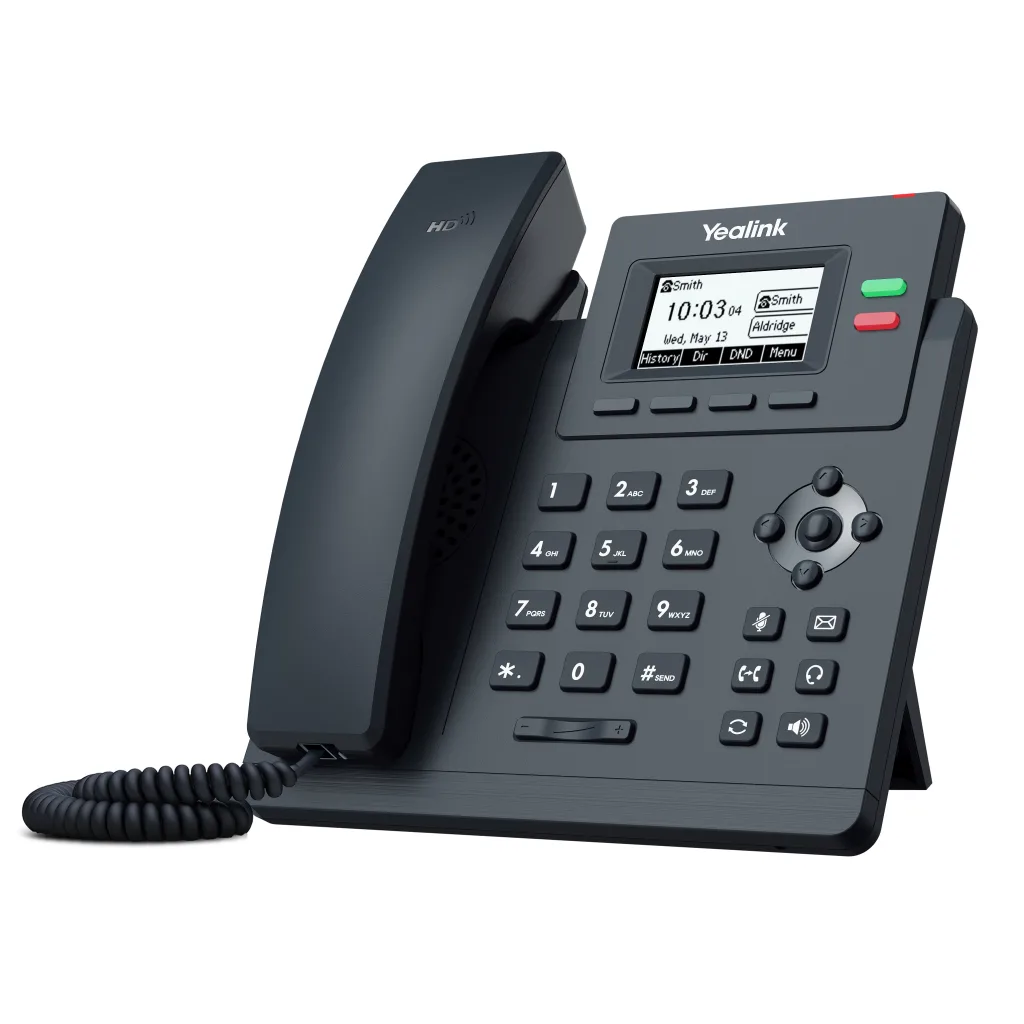 YEALINK SIP-T31P, Masaüstü, Kablolu IP TELEFON, Siyah, 2.3" Siyah Beyaz Ekran, 2xMegabit Ethernet Portu, PoE Destekli