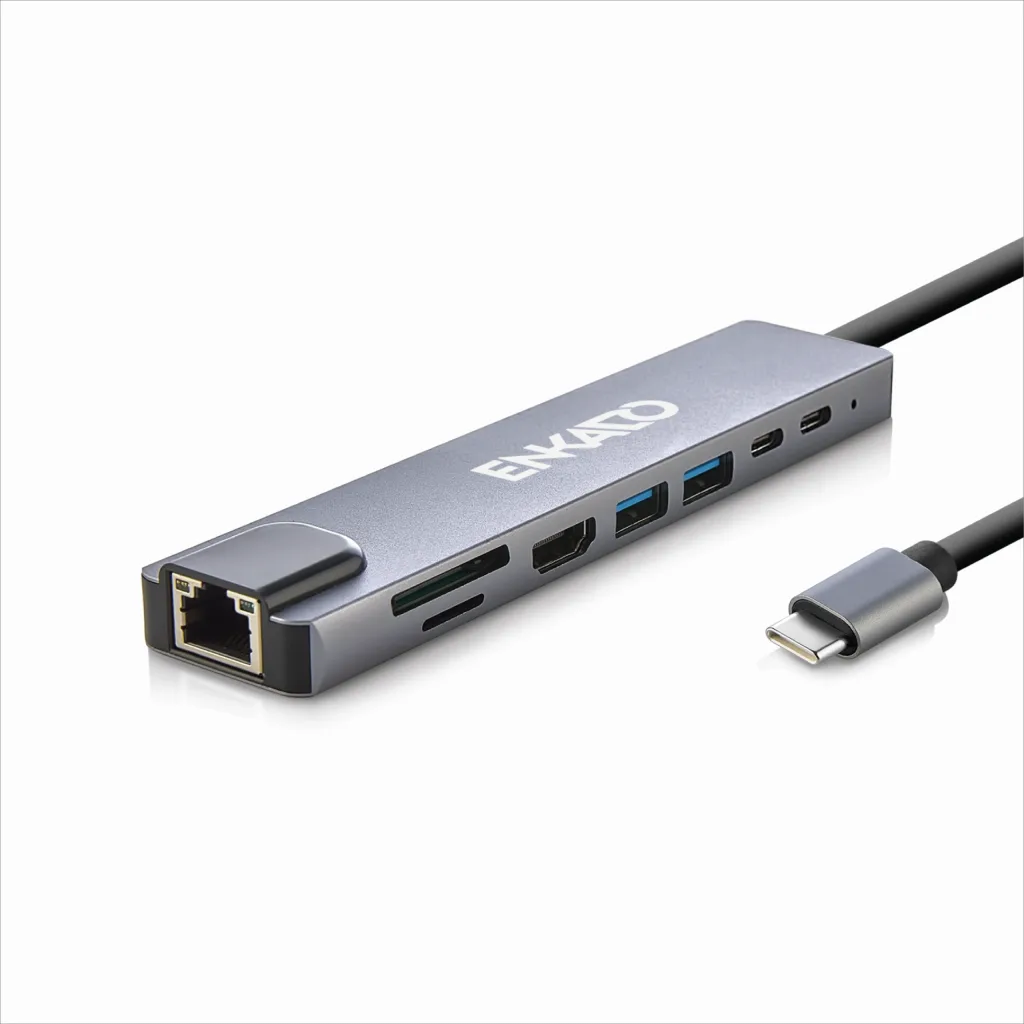 ENKADO EKD-TP42, Type-C to To HDMI, 2PD, 2 USB 2.0 HDMI 4K + SD/TF, Ethernet 100mbs Multi· Hub