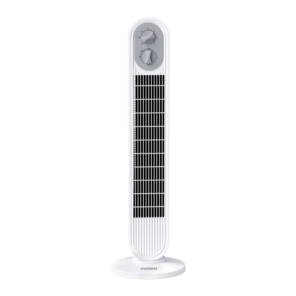 EVEREST FAN14, BEYAZ, 3 Kademeli Hız, Kule Tipi, 50W, Zamanlama Ayarlı, Sağ ve Sol Salınım, Vantilatör