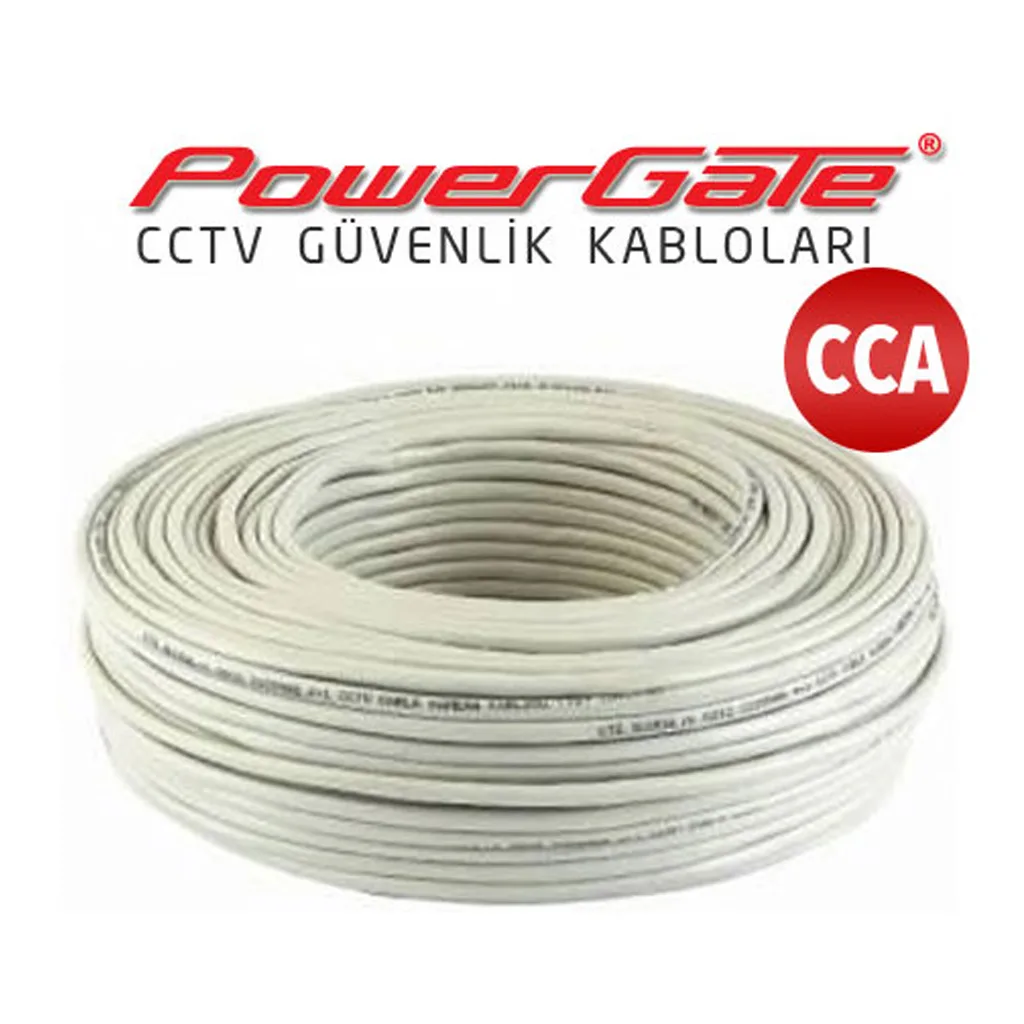 PowerGate CELL 130mt, 2+1 (2x0,22+0,25) CCA %40 Bakır Alışımlı, CCTV Güvenlik Kablosu