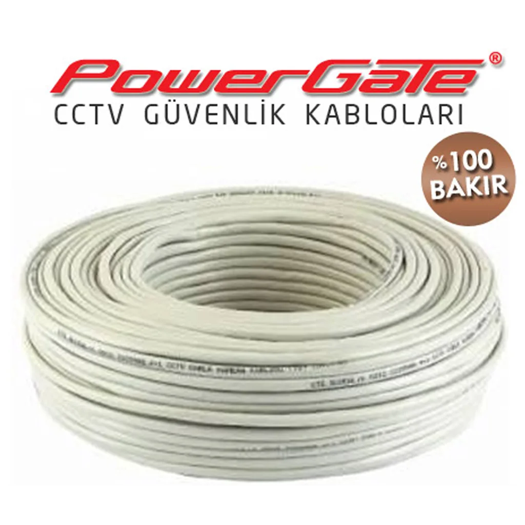 PowerGate CELL2 137mt, 2+1 (2x0,22+0,22) %100 Bakır, CCTV Güvenlik Kablosu