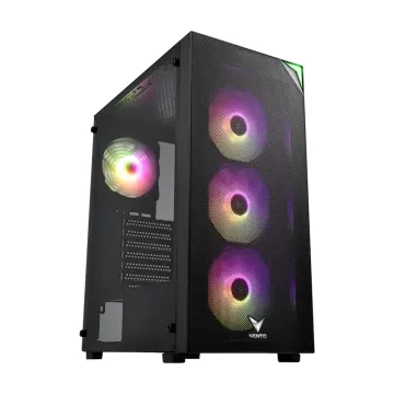 VENTO VG3400S Mid Tower, 750W 80+ Siyah, Temperli Cam, RGB, ATX GAMING KASA
