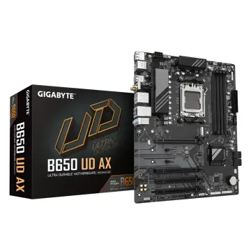 GIGABYTE B650 UD AX, 4xDDR5, 3xM.2, DP, HDMI, Type-C, Wi-Fi 6E, Bluetooth v5.3, AM5 Soket GAMING Anakart