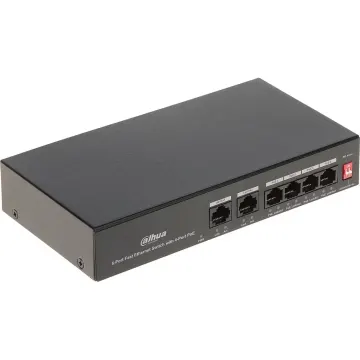 DAHUA PFS3006-4ET-36, 4 Port, Megabit, PoE 36W, 2 Port Uplink, Yönetilemez, Masaüstü Switch