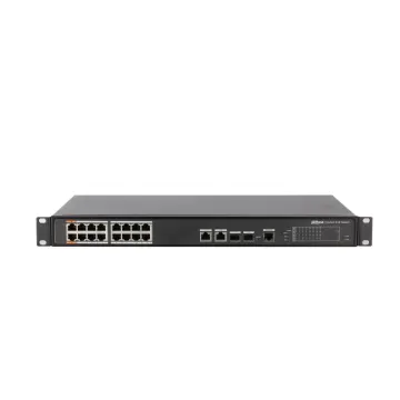 DAHUA PFS4218-16ET-240-V2, 16 Port, MegaBit, PoE 240W, 2 Port GigaBit Uplink, 2 Port GigaBit Combo SFP, Yönetilebilir, Rack Mount Switch