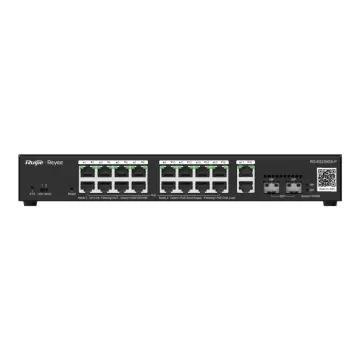 RUIJIE REYEE RG-ES220GS-P 20Port, 16 Port Gigabit PoE, 250W, 2 Port Gİgabit Uplink, 2 Port SFP, Colud Yönetilebilir Switch Metal Kasa