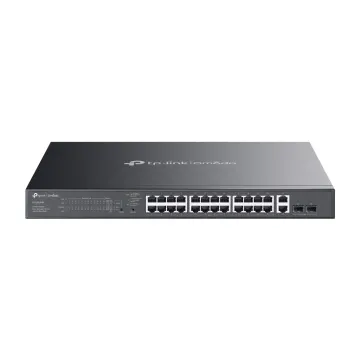 OMADA ES228GMP, 28 Port Gigabit, 24 Port Poe+, 2 Port Gigabit SFP, 384W, Yönetilebilir, Metal Kasa Rackmount Switch