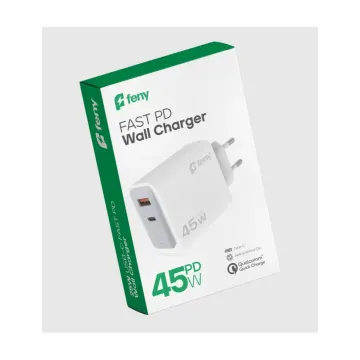 FENY FN-C45, 45W, USB+Type-C, Akıllı Isı Kontrol Chip, Qualcomm Quick Charge 3.0, ŞARJ Adaptörü