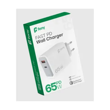 FENY FN-C65, 65W, USB+Type-C, Akıllı Isı Kontrol Chip, Qualcomm Quick Charge 3.0, ŞARJ Adaptörü