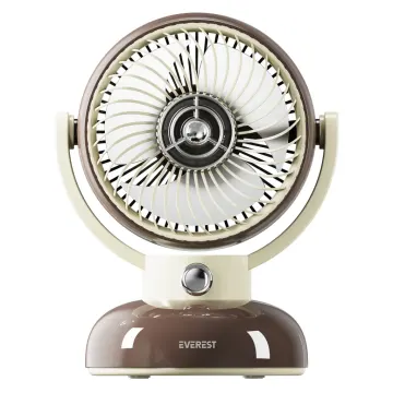 EVEREST EFN12, KAHVERENGİ, 3 Kademeli Hız, Masaüstü Kullanım, Taşınabilir, Dahili 1200mAh Bataryalı, USB Şarj Girişli, Vantilatör