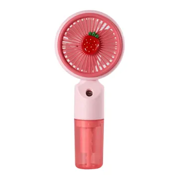 FENY FN-F50, PEMBE, 3 Kademeli Hız, Buharlı Ferahlık, Elde Kullanım, Dahili 800mAh Bataryalı, Type-C Şarj Girişli, Vantilatör