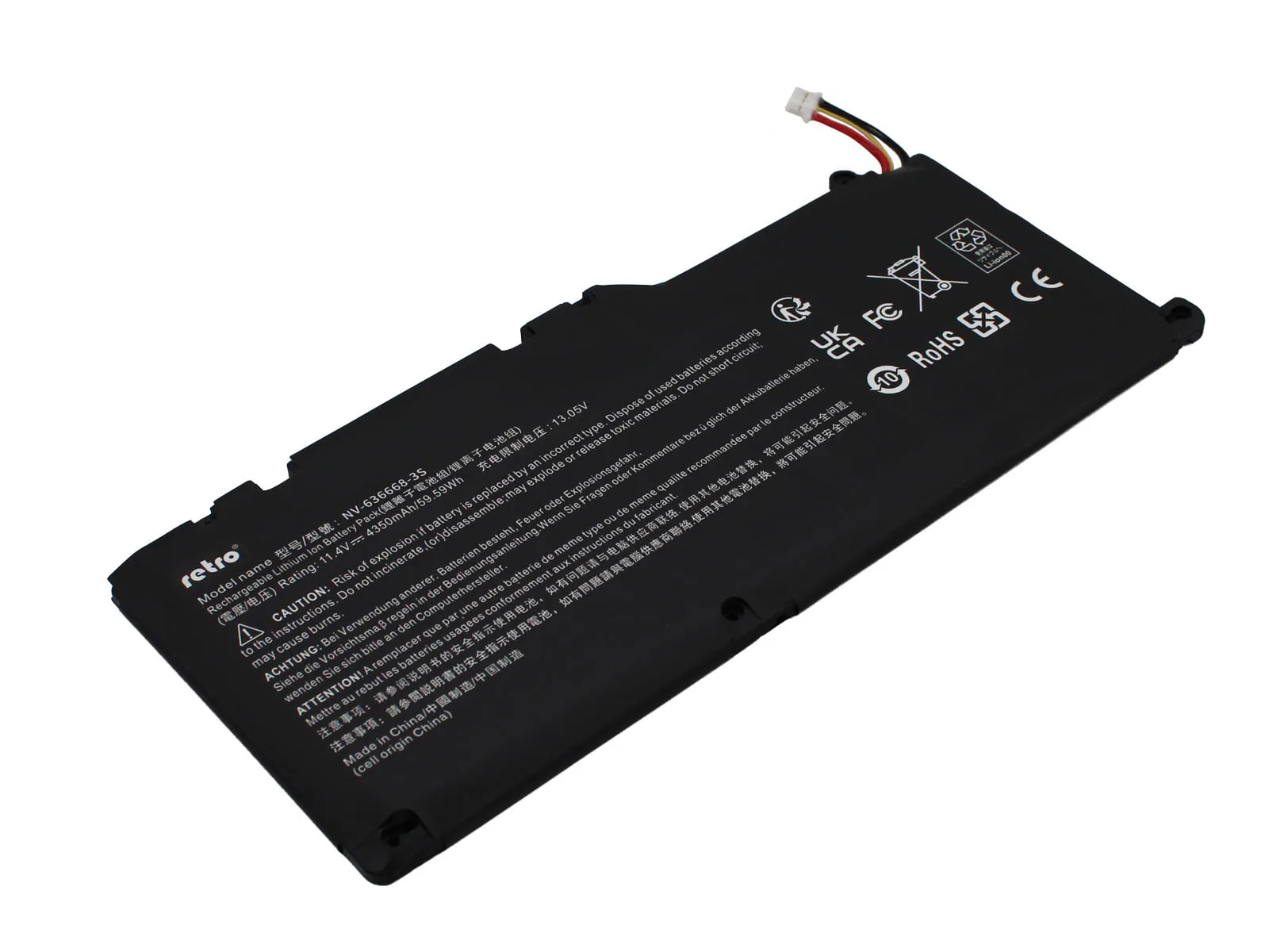 RETRO NV-636668-3S Notebook Bataryası