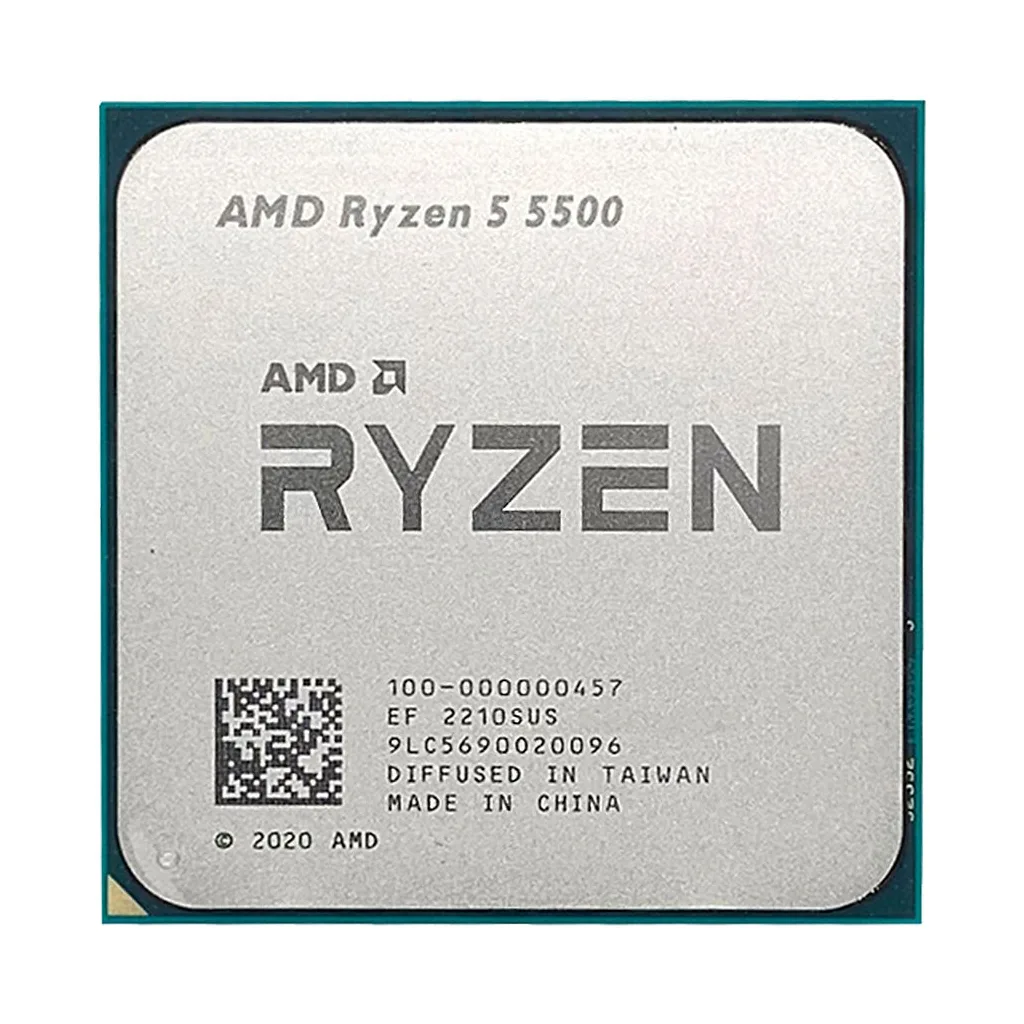 AMD RYZEN 5 5500 6 Core, 3,60-4.20GHz, 19Mb Cache, 65W, AM4 Soket, TRAY, (Dahili Grafik YOK, Fan YOK)