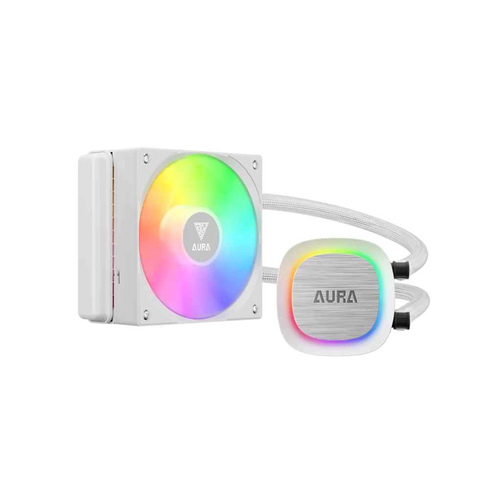 GAMDIAS AURA GL120 V2 WH, White Edition, 120mm, RGB, 1 Fanlı, CPU Sıvı Soğutma