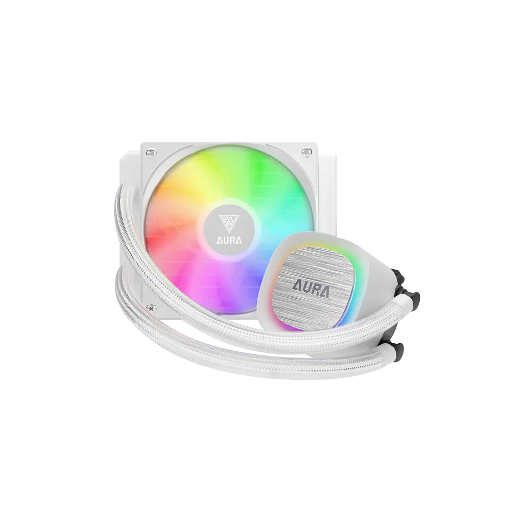 GAMDIAS AURA GL120 V2 WH, White Edition, 120mm, RGB, 1 Fanlı, CPU Sıvı Soğutma