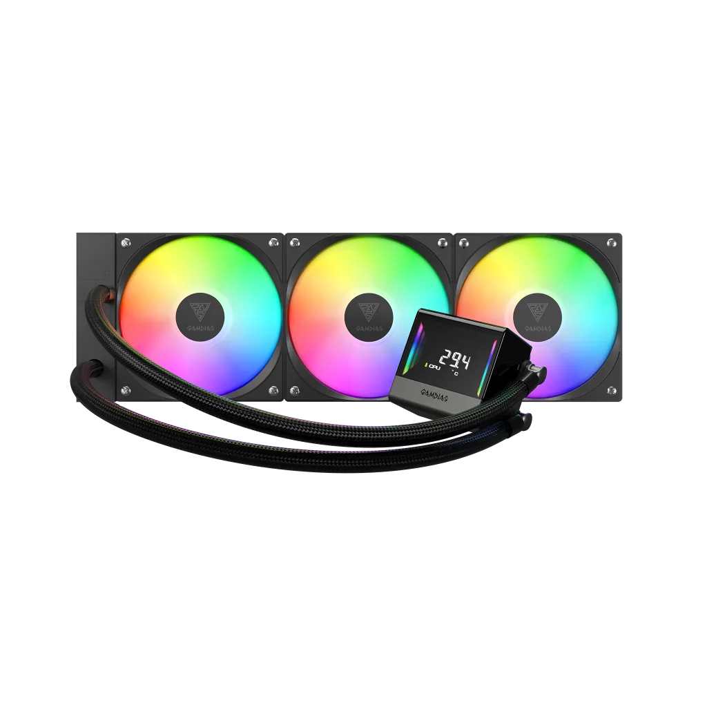 GAMDIAS CHIONE E4-360, 360mm, ARGB, 3 Fanlı, Dijital Ekran, CPU Sıvı Soğutma