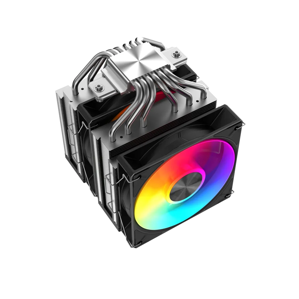 SAMA A60L, Black, 2x120mm ARGB Fan, Kule Tipi Hava Soğutma, 6 adet Gelişmiş Nikel Kaplı Bakır Isı Borusu, CPU Fan (AMD v