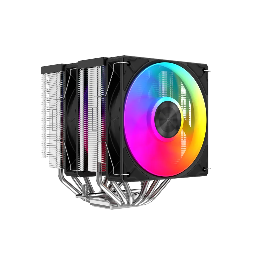 SAMA A60L, Black, 2x120mm ARGB Fan, Kule Tipi Hava Soğutma, 6 adet Gelişmiş Nikel Kaplı Bakır Isı Borusu, CPU Fan (AMD v