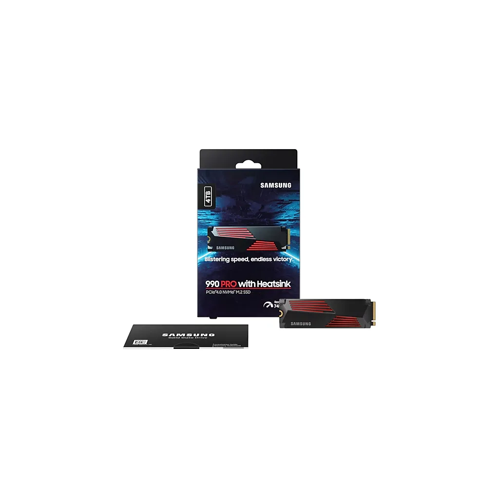 SAMSUNG MZ-V9P4T0CW, 990 PRO, 4TB, 7450/6900, Gen4, NVMe PCIe M.2 2280, SSD (Soğutuculu) (Türkiye Distribütörü Garantili