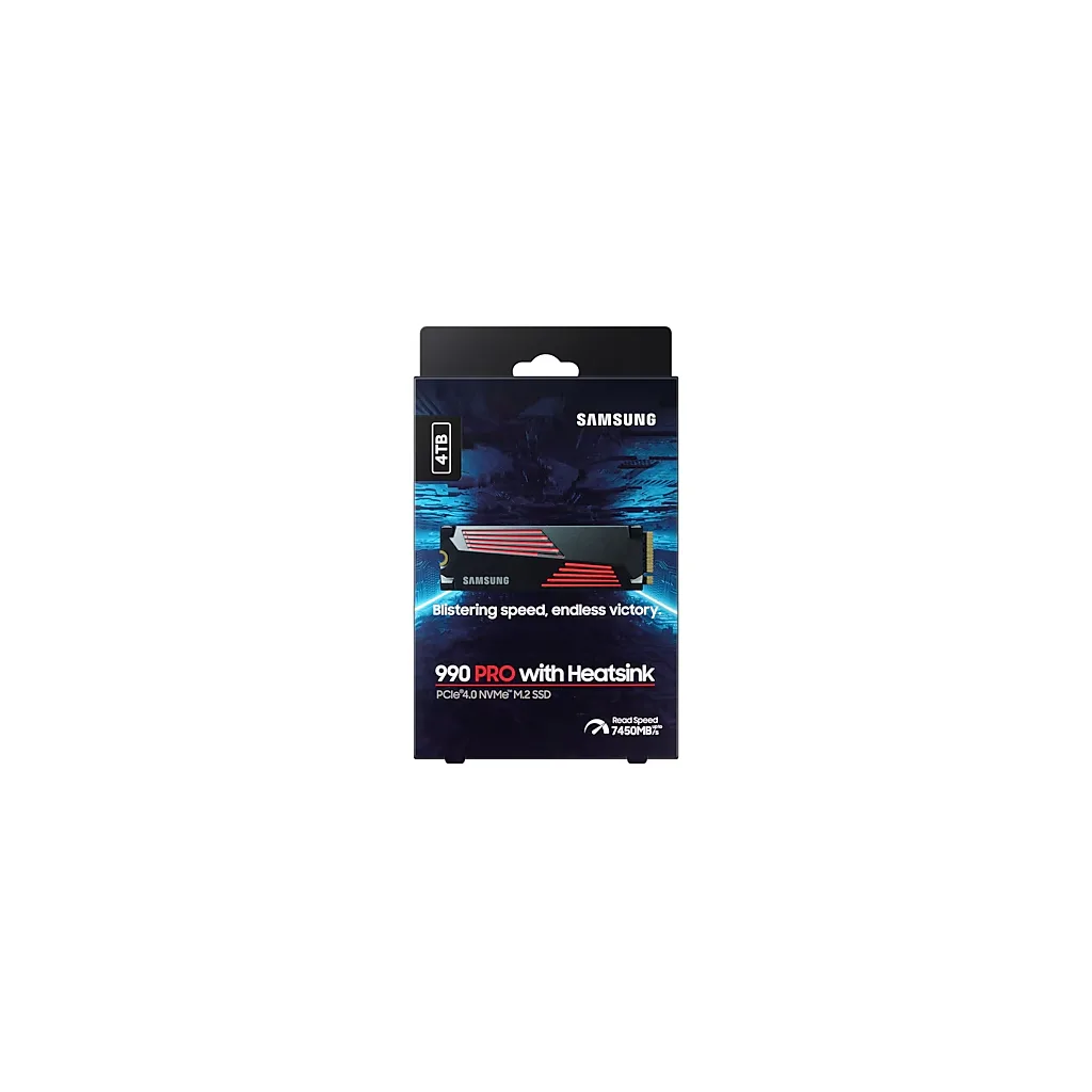 SAMSUNG MZ-V9P4T0CW, 990 PRO, 4TB, 7450/6900, Gen4, NVMe PCIe M.2 2280, SSD (Soğutuculu) (Türkiye Distribütörü Garantili