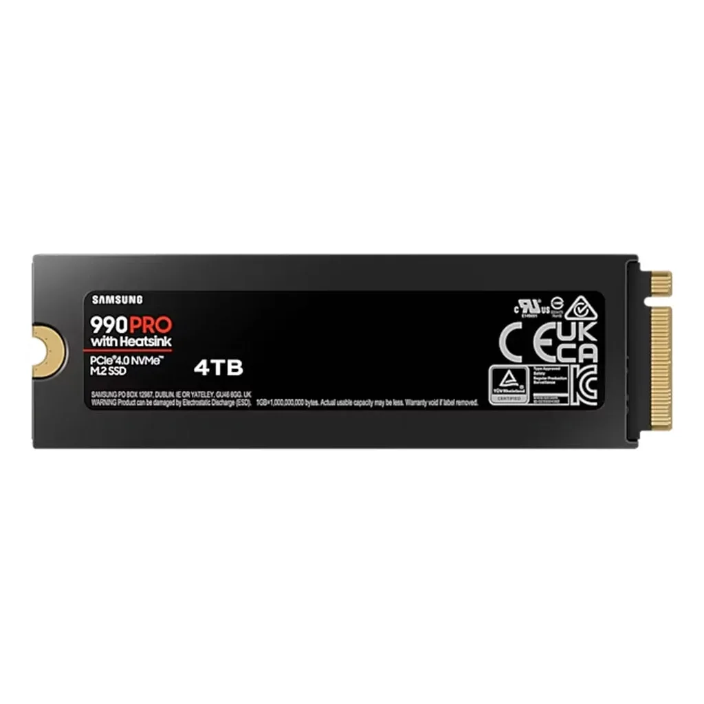 SAMSUNG MZ-V9P4T0CW, 990 PRO, 4TB, 7450/6900, Gen4, NVMe PCIe M.2 2280, SSD (Soğutuculu) (Türkiye Distribütörü Garantili