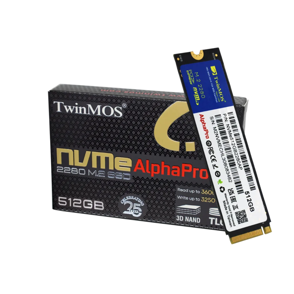 TwinMOS NVMe512GB2280AP, AlphaPro, 512GB, 3600-3250Mb/s, Gen3, NVMe PCIe M.2 2280, SSD, TLC, 3DNAND