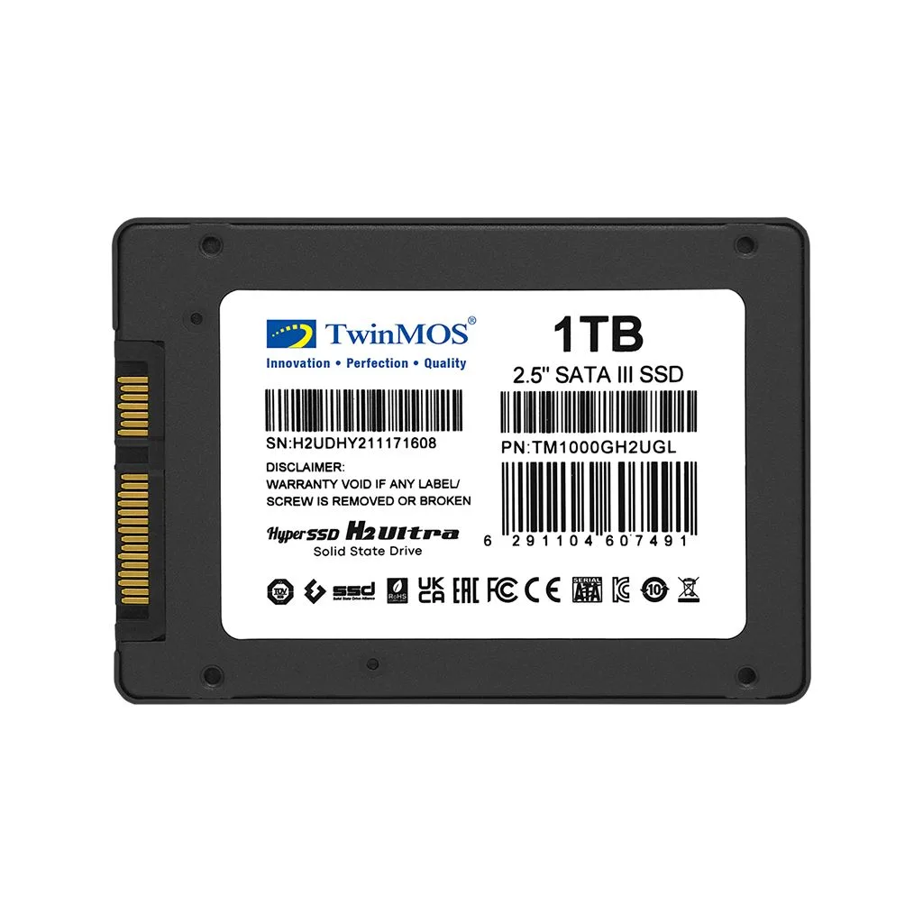 TwinMOS TM1000GH2UGL, 1TB, 2.5" SATA3, SSD, 580-550Mb/s, 3DNAND, Grey