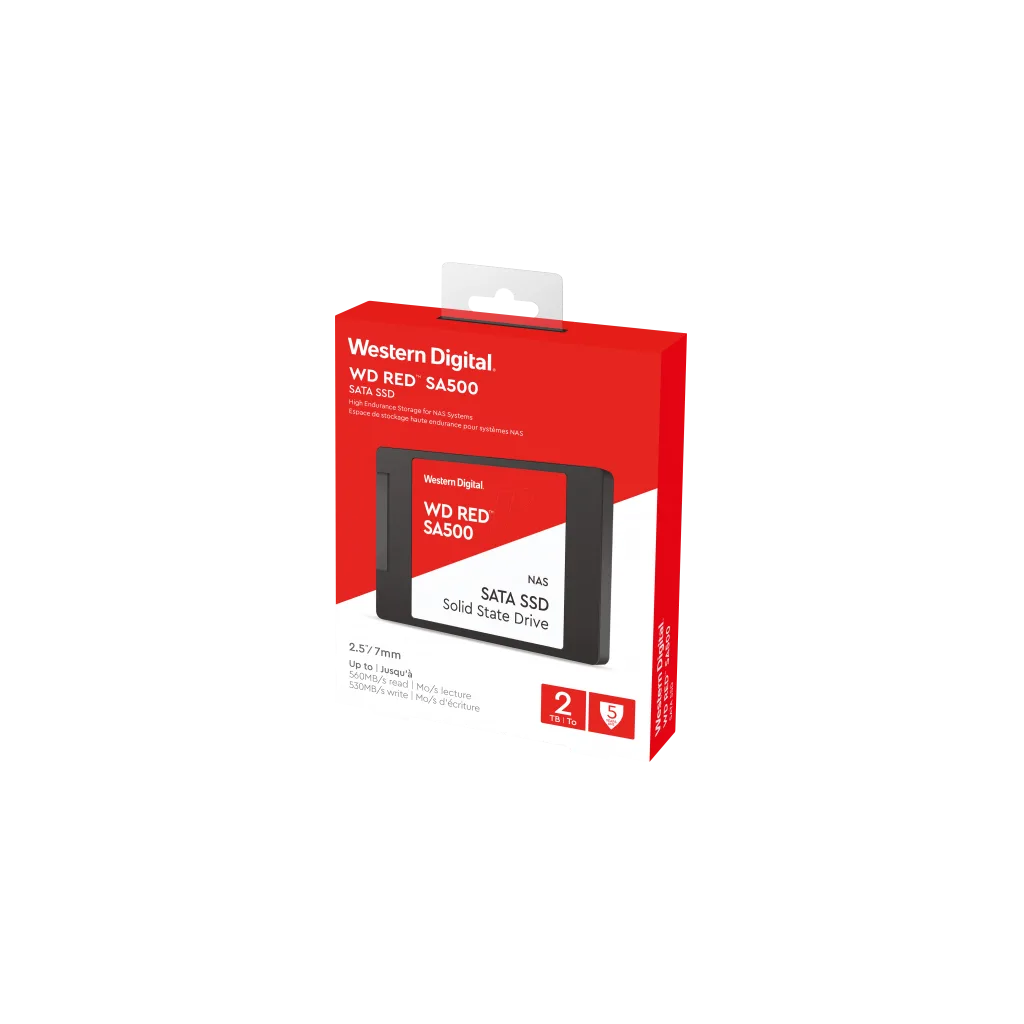 WD Red SA500, WDS200T2R0A, 2TB, 560/530, SERVER ve NAS için Enterprise, 2,5" SATA, SSD