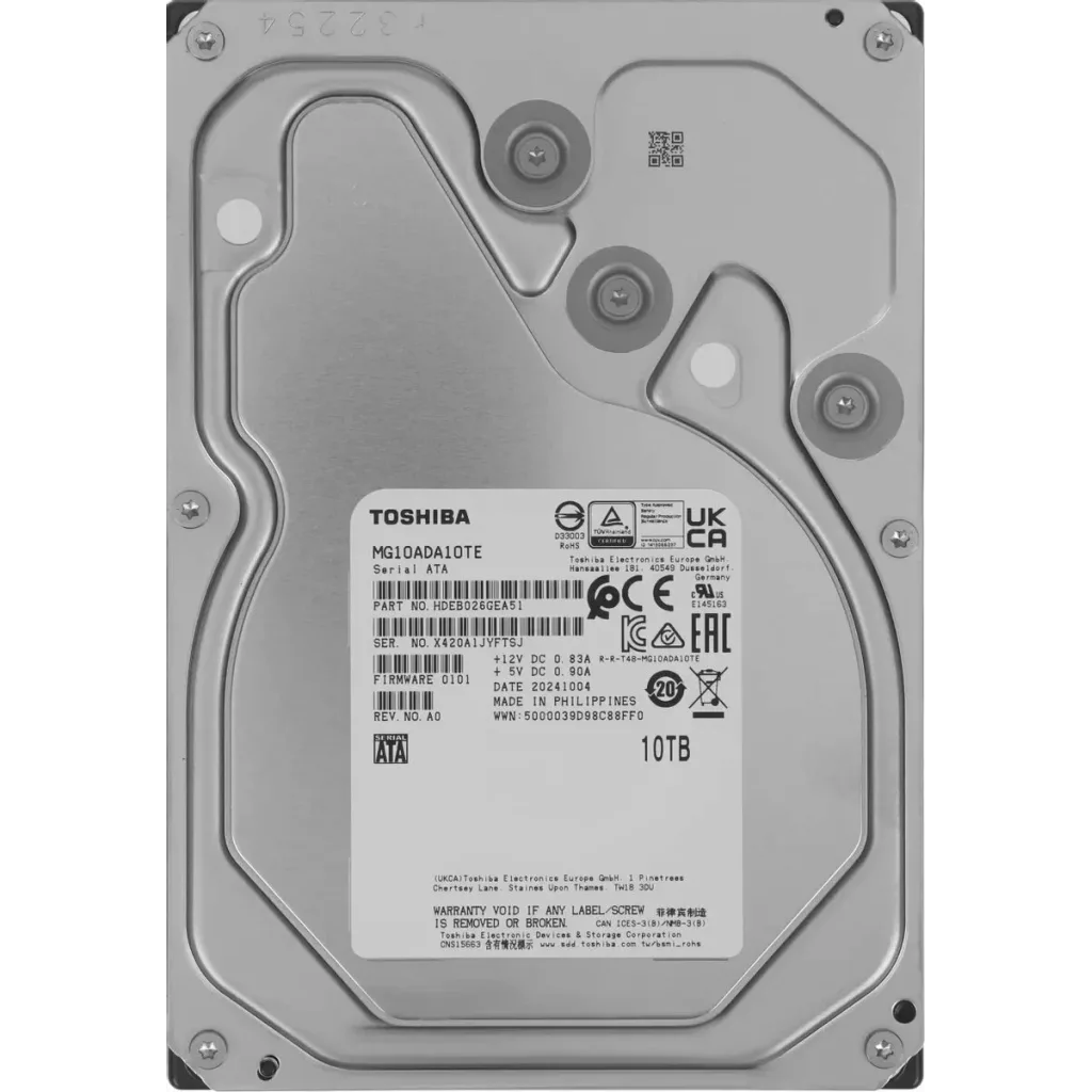 TOSHIBA ENTERPRISE, MG10ADA10TE, 3.5", 10TB, 512Mb 7200 Rpm, 7/24 Güvenlik, Data Center, Nas, Server, HDD (Türkiye Distr
