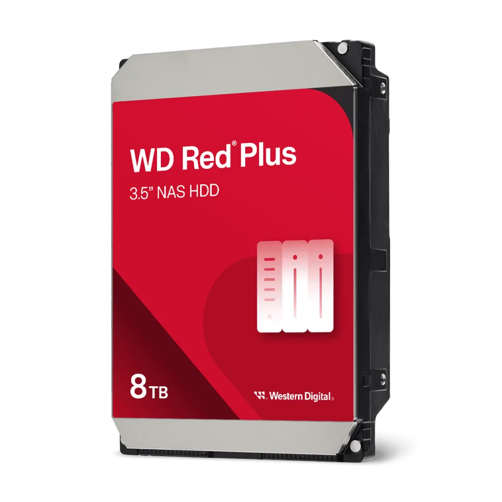 WD RED Plus, WD80EFPX, 3.5", 8TB, 256Mb, 5640 Rpm, 7/24 GÜVENLİK-NAS-SERVER HDD